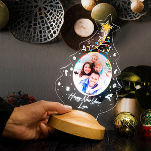 Personalized Christmas Tree Photo LED Lamp, Custom Engraved Gift by Drn Gift Store