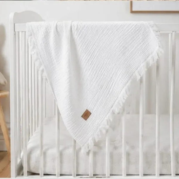 Cloud Muslin Baby Blanket, 35x43 in by LaFiny