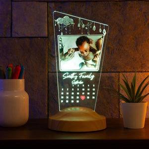 Personalized Photo Calendar Night Light, Custom LED Lamp by Drn Gift Store