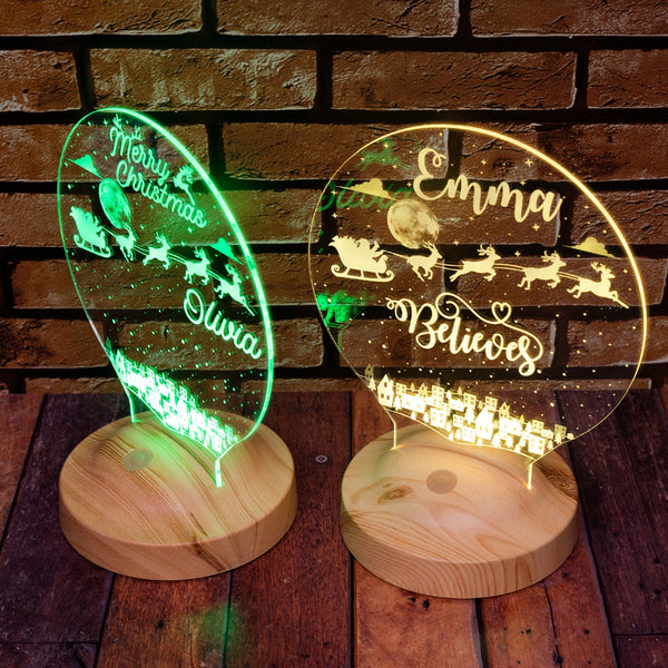 Personalized Santa Sleigh Night Light by Drn Gift Store