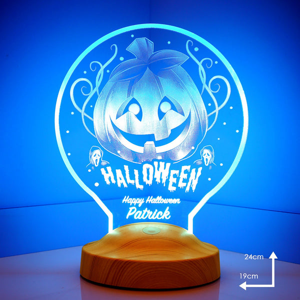 Halloween Pumpkin LED Night Lamp, Personalized Gifts, Halloween Decor by Drn Gift Store