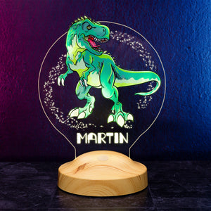 Personalized Dinosaur LED Sign, Gifts for kids, T-Rex Night light for kid by Drn Gift Store