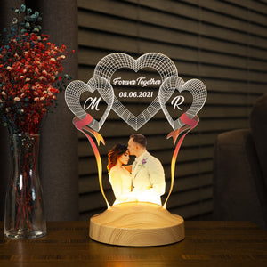 Custom Photo LED Lamp, Personalized Night Light, Couple Engagement Gift by Drn Gift Store