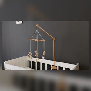 Premium Wood Mobile Arm for Crib, Boho Nursery Decor, Handcrafted Wooden Baby Mo