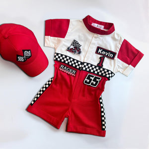 Costumes Club Handmade Race Car Driver Costume for Toddlers - Halloween Costume, Cars Boys Racing Outfit, Toddler Racer Suit by Costumes Club