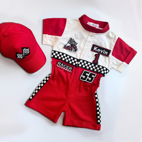 Costumes Club Handmade Race Car Driver Costume for Toddlers - Halloween Costume, Cars Boys Racing Outfit, Toddler Racer Suit by Costumes Club