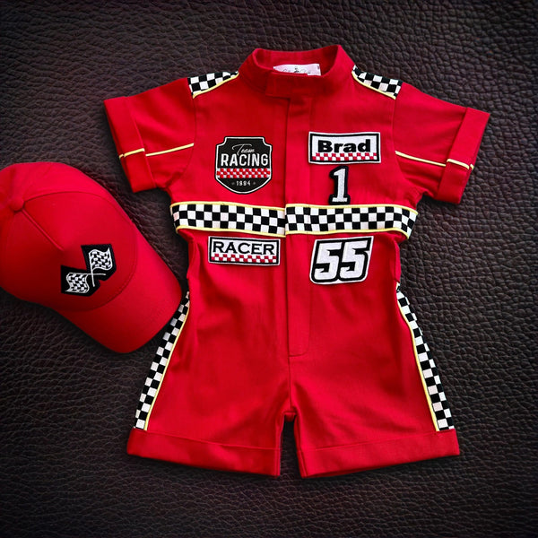 Costumes Club Handmade Race Car Driver Costume for Toddlers - Halloween Costume, Cars Boys Racing Outfit, Toddler Racer Suit by Costumes Club