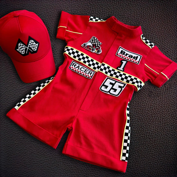 Costumes Club Handmade Race Car Driver Costume for Toddlers - Halloween Costume, Cars Boys Racing Outfit, Toddler Racer Suit by Costumes Club