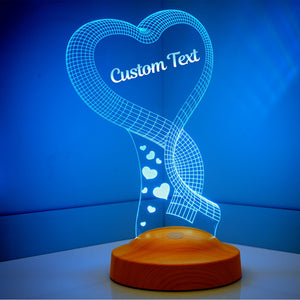 Personalized Anniversary Gift, 3D Heart Night Light, Valentines Gift by Drn Gift Store