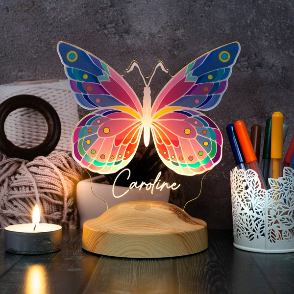 Personalized Butterfly Night Light: Custom Name Lamp for Butterfly Lovers by Drn Gift Store