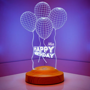 Personalized Balloon LED Lamp, Custom Birthday Night Light, Engraved Gift by Drn Gift Store