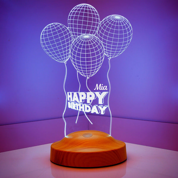 Personalized Balloon LED Lamp, Custom Birthday Night Light, Engraved Gift by Drn Gift Store