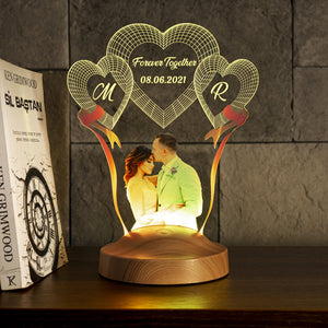 Custom Photo LED Lamp, Personalized Night Light, Couple Engagement Gift by Drn Gift Store