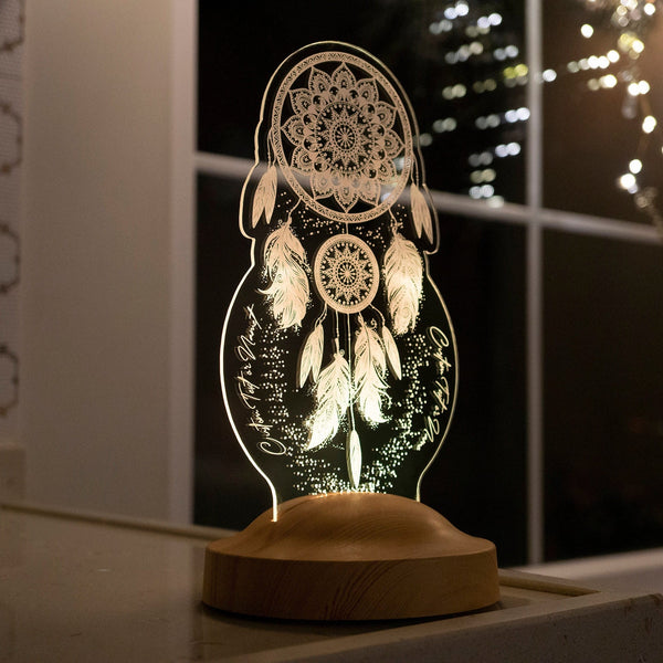 Personalized Dreamcatcher Night Light, Custom LED Lamp by Drn Gift Store