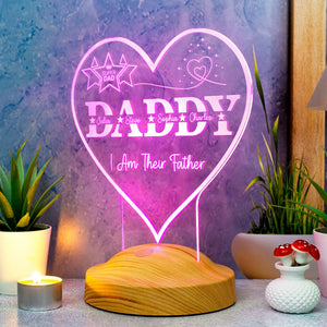 Personalized Gift For Dad Night Light, Step Dad Gift, Gift With Kids Names by Drn Gift Store