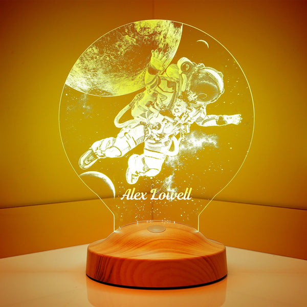 Personalized Astronaut LED Lamp, Space Nursery Decor, Astronaut Figurine by Drn Gift Store