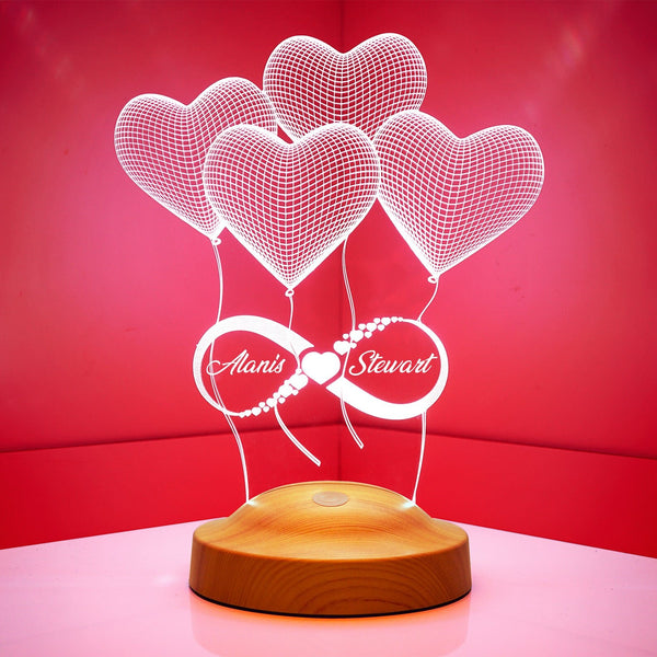 Personalized 3D Night Light, Custom Led Lamp Gift for Girlfriend by Drn Gift Store