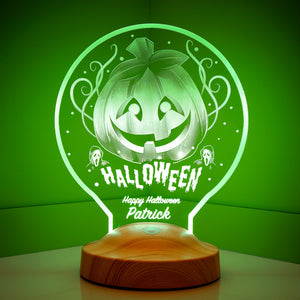 Halloween Pumpkin LED Night Lamp, Personalized Gifts, Halloween Decor by Drn Gift Store