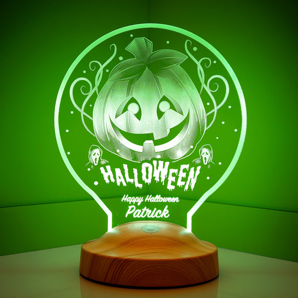 Halloween Pumpkin LED Night Lamp, Personalized Gifts, Halloween Decor by Drn Gift Store