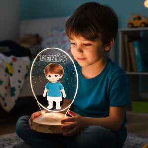 Custom Plush Portrait LED Lamp, AI Photo Gift, Personalized Kids Night Light by Drn Gift Store