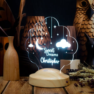 Sweet Dreams Night Light, Sweet Dream Nursery Decor, Custom Baby Gift by Drn Gift Store