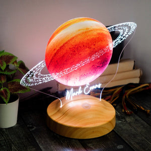 Personalized Saturn Planet Lamp, Saturn Planet Led Lamp by Drn Gift Store