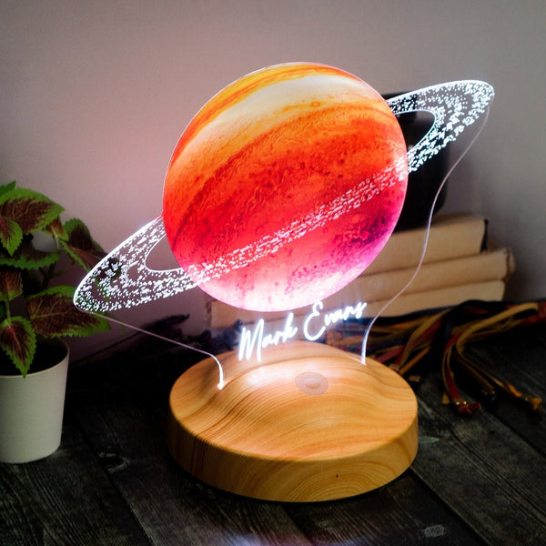 Personalized Saturn Planet Lamp, Saturn Planet Led Lamp by Drn Gift Store