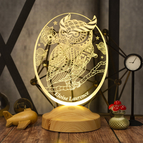 Personalized Owl Gift, Owl 3D LED Lamp, Perfect Gift for Owl Lovers by Drn Gift Store
