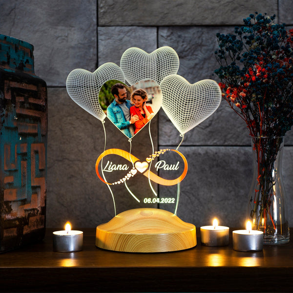 Engraved 3D Photo Night Light, Personalized Couple Gift, Custom Night Light by Drn Gift Store
