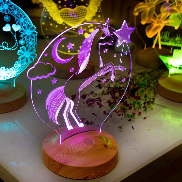 Unicorn Custom Night Light, Led Lamp, Personalized Kids' Bedroom Decor by Drn Gift Store