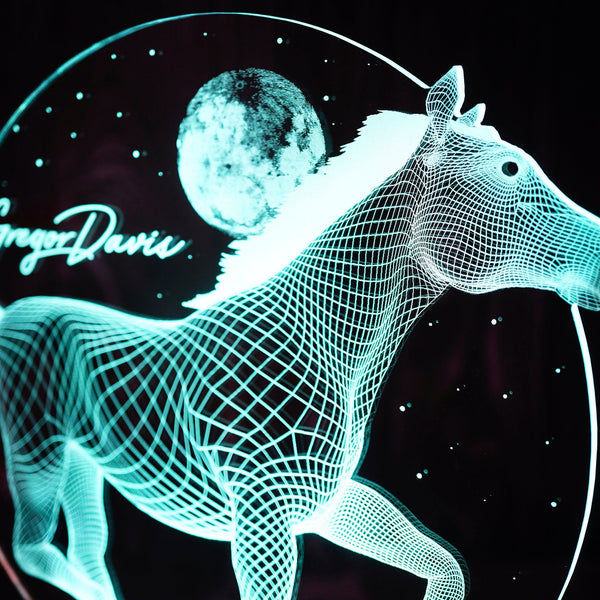 Horse 3D LED Lamp, Gift for Horse Lovers, Horse Art, Horseman Gifts by Drn Gift Store