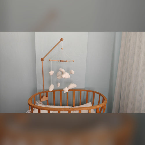 Boucle Baby Mobile: Celestial Moon, Cloud & Star Nursery Decor