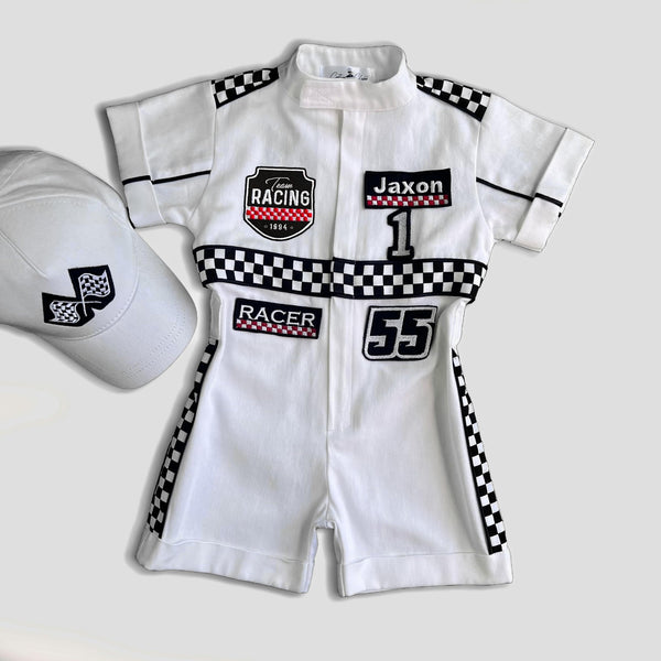 Costumes Club Handmade Race Car Driver Costume for Toddlers - Halloween Costume, Cars Boys Racing Outfit, Toddler Racer Suit by Costumes Club