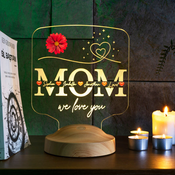 Mom Gifts Personalized Night Light, Gift for Mom, Mothers Day Gift by Drn Gift Store