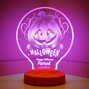 Halloween Pumpkin LED Night Lamp, Personalized Gifts, Halloween Decor by Drn Gift Store
