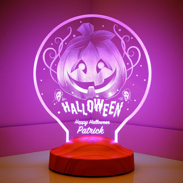 Halloween Pumpkin LED Night Lamp, Personalized Gifts, Halloween Decor by Drn Gift Store