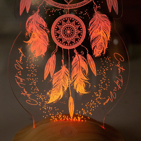 Personalized Dreamcatcher Night Light, Custom LED Lamp by Drn Gift Store
