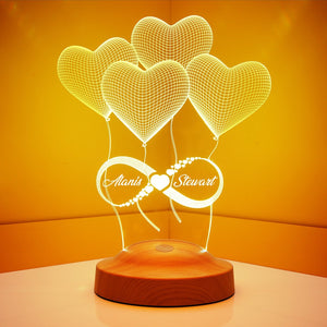 Personalized 3D Night Light, Custom Led Lamp Gift for Girlfriend by Drn Gift Store