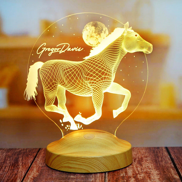 Horse 3D LED Lamp, Gift for Horse Lovers, Horse Art, Horseman Gifts by Drn Gift Store