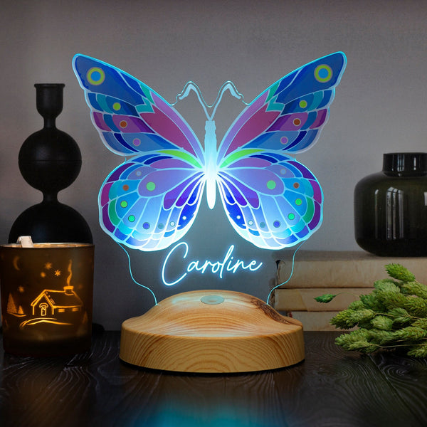 Personalized Butterfly Night Light: Custom Name Lamp for Butterfly Lovers by Drn Gift Store