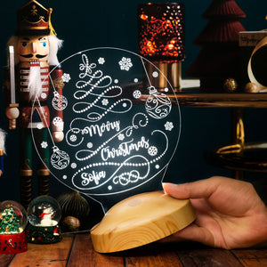 Personalized Christmas Tree LED Night Light, Custom Holiday Decor by Drn Gift Store