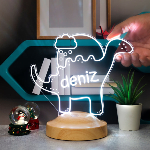 Dino Glow, Personalized LED Dinosaur Night Light for Kids by Drn Gift Store
