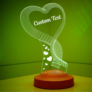 Personalized Anniversary Gift, 3D Heart Night Light, Valentines Gift by Drn Gift Store