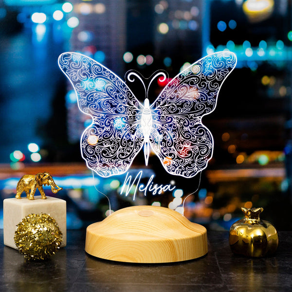 Butterfly Night Light, Butterfly Led Lamp, Kids Bedroom Decor, Nursery Room by Drn Gift Store