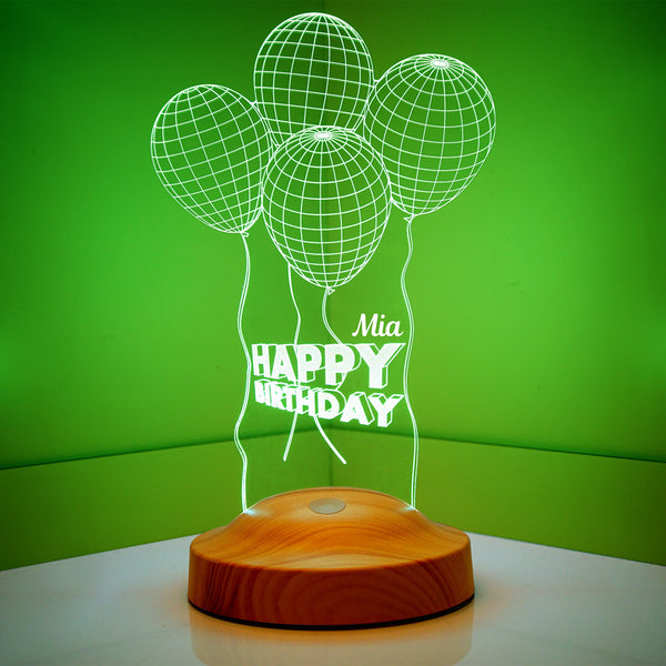 Personalized Balloon LED Lamp, Custom Birthday Night Light, Engraved Gift by Drn Gift Store