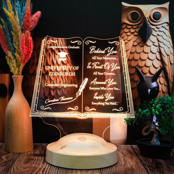 Personalized Graduation LED Lamp, Graduation Day Gift by Drn Gift Store