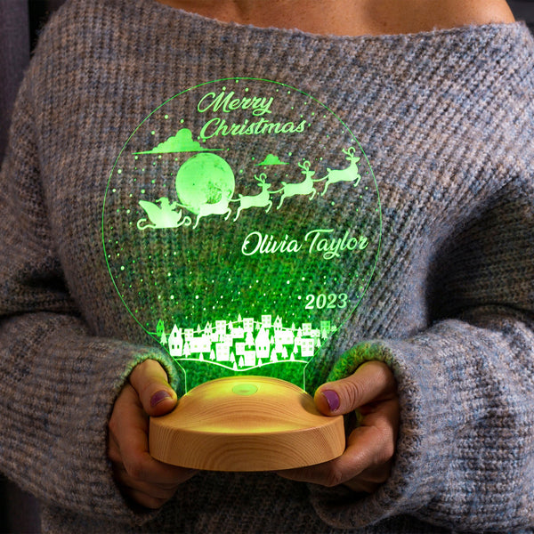 Personalized Santa Sleigh Night Light by Drn Gift Store