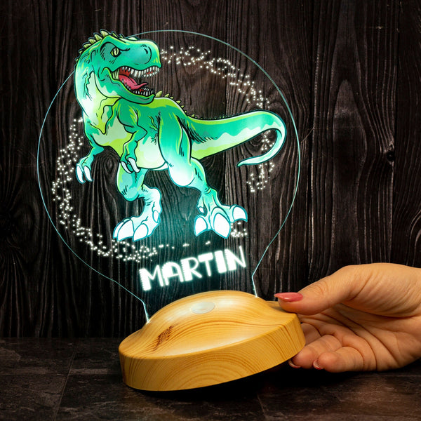 Personalized Dinosaur LED Sign, Gifts for kids, T-Rex Night light for kid by Drn Gift Store