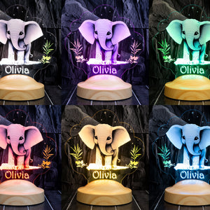Elephant Night Light Personalized, Cute Elephant Gift for Baby With Name by Drn Gift Store