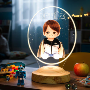 Custom Plush Portrait LED Lamp, AI Photo Gift, Personalized Kids Night Light by Drn Gift Store